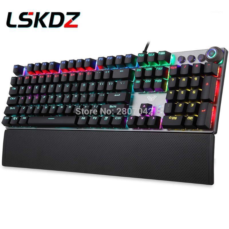 

Gaming Mechanical Keyboard Blue Red Switch 104key RU/US Wired Keyboard Anti-ghosting Mix Backlit LED USB For Gamer PC Laptop1