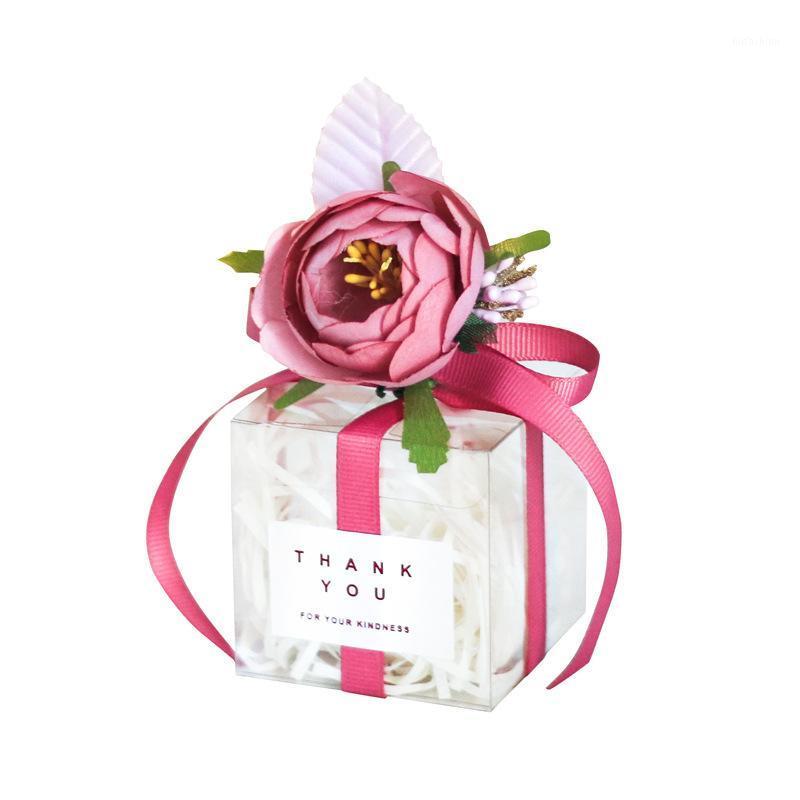 

Ferimo 10pcs Transparent Package with flower wedding party birthday gift candy chocolates box packaging bags wholesale1