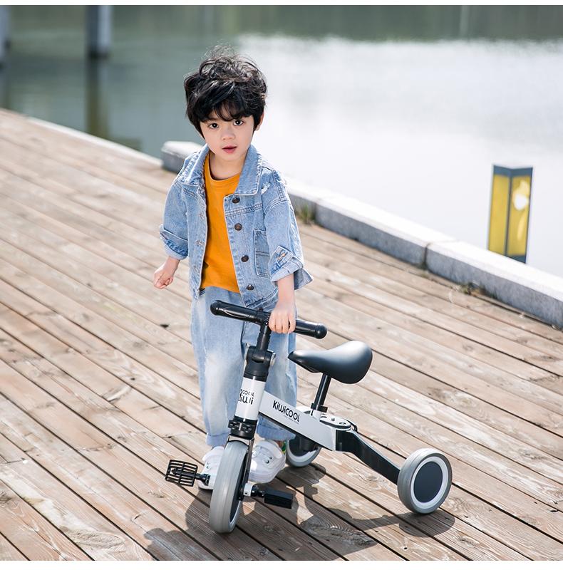 

3 in 1 carbon steel multi children folding slide tricycle kids push balance bike
