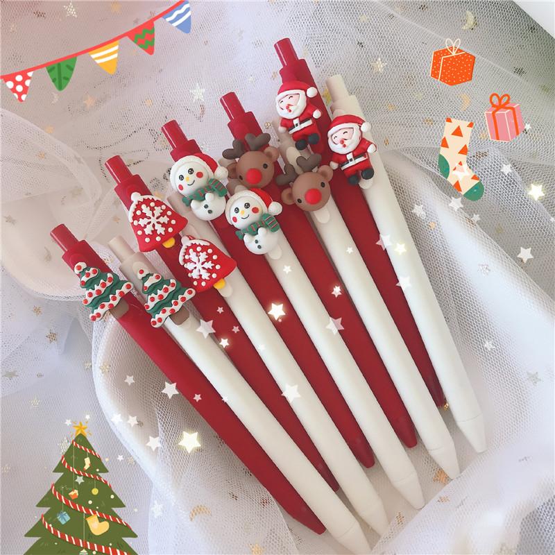 

Cute Chritmas Tree Snowman Santa Elk Gel Pen 0.5mm Ink Black Neutural Pen Student Writing Signature Pens Gift Kawaii Stationery