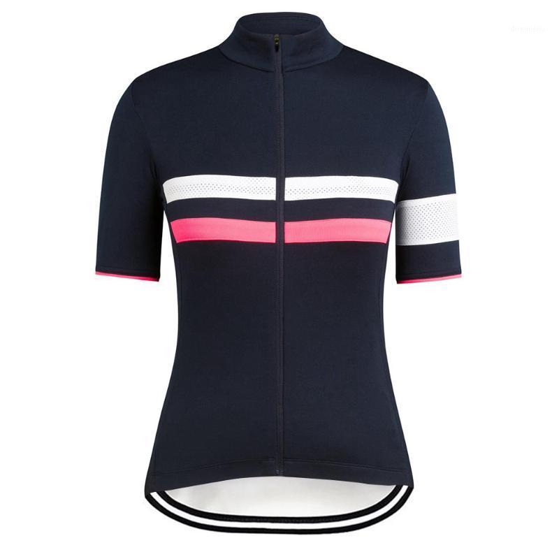 

Women Cycling Jersey Short Sleeve Slim Full Zipper Outdoor Training Shirt MTB Moutain Bike Tshirt Female Summer Cycle Clothig1, Style 2