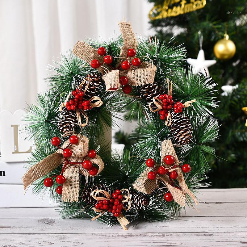 

Christmas Wreath Berry Wreath Handmade Floral Front Door Rustic Flocked with Mixed Decorations Christmas Decorations1