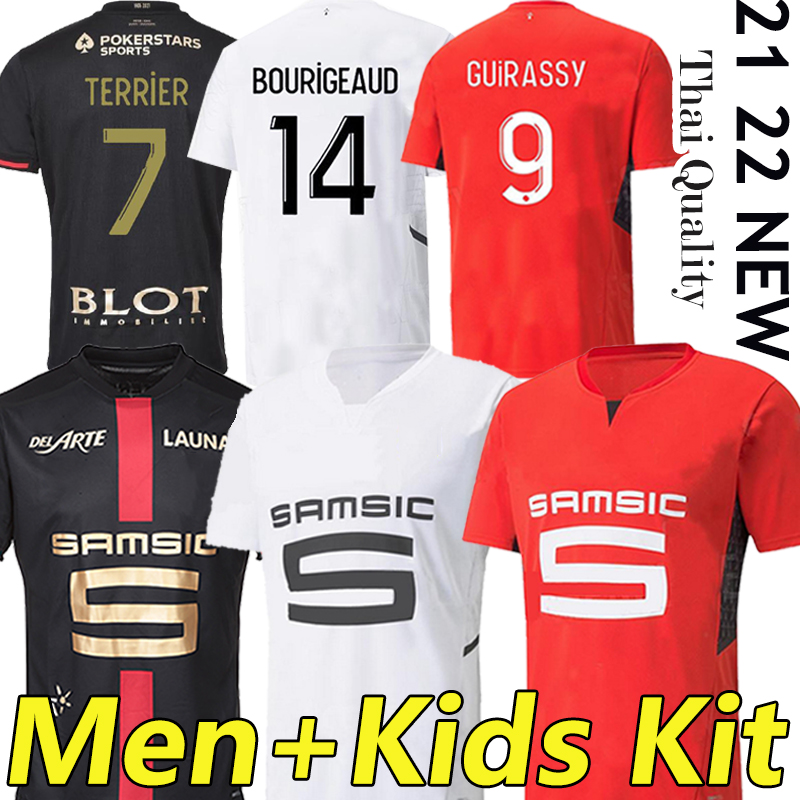 

Stade Rennais 21/22 Fans Player Version soccer jerseys Rennes 120th Anniversary 2021 SULEMANA BOURIGEAUD NIANG DOKU HUNOU ABLINE Men+kids kits football shirt, Black