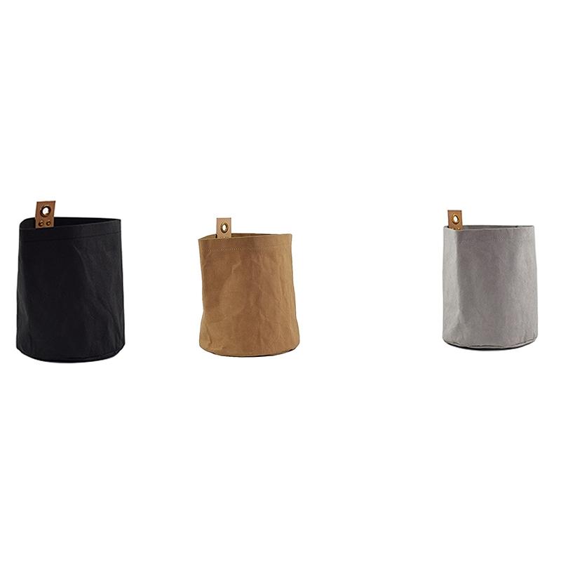 

Washable Kraft Paper Storag Bag Folding Hanging Bags Reuse Flower Pot Cover Plants Flowerpot Bag Home Sundries Organizer Pouch, Khaki