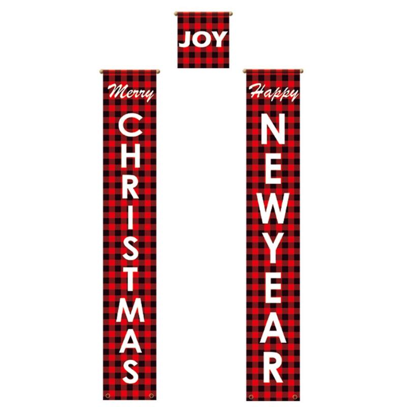 

Non Woven Fabric Christmas Cloth Hanging Lattice Door Couplet Portico Christmas Banner Holiday Family Hanging Decoration
