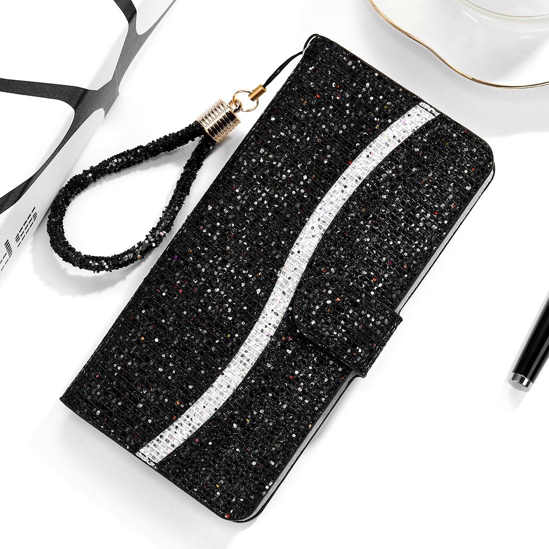 

For Xiaomi Redmi K20 K20 Pro Glitter Powder Horizontal Flip Leather Case with Card Slots Holder Lanyard