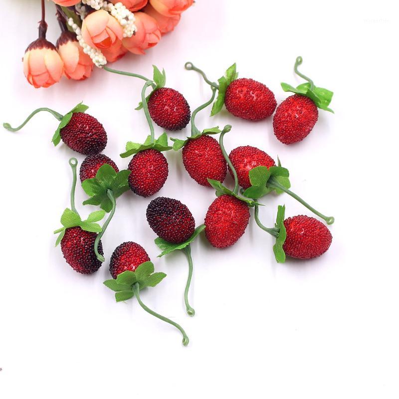 

10pcs Cheap Fake Fruits Glass Strawberry Red Cherry Stamens Mini Berry Artificial Flower DIY Weddings Christmas Decoration1, Black