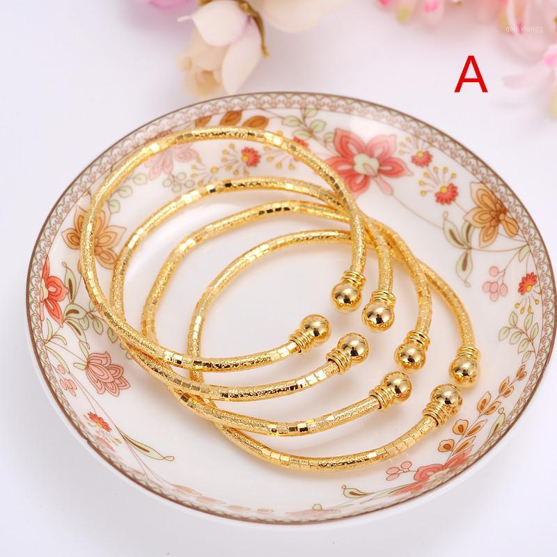 

Bangle 24k Gold For Women Dubai Bride Wedding Ethiopian Bracelet Africa Arab Jewelry Charm Kids Bracelet1