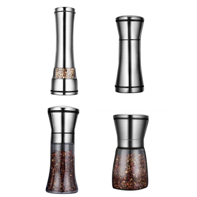 

Manual Pepper Grinder Polished Stainless Steel Coarseness Adjustable Ceramic Core Rotor Salt Spice Mill Kitchen Tool