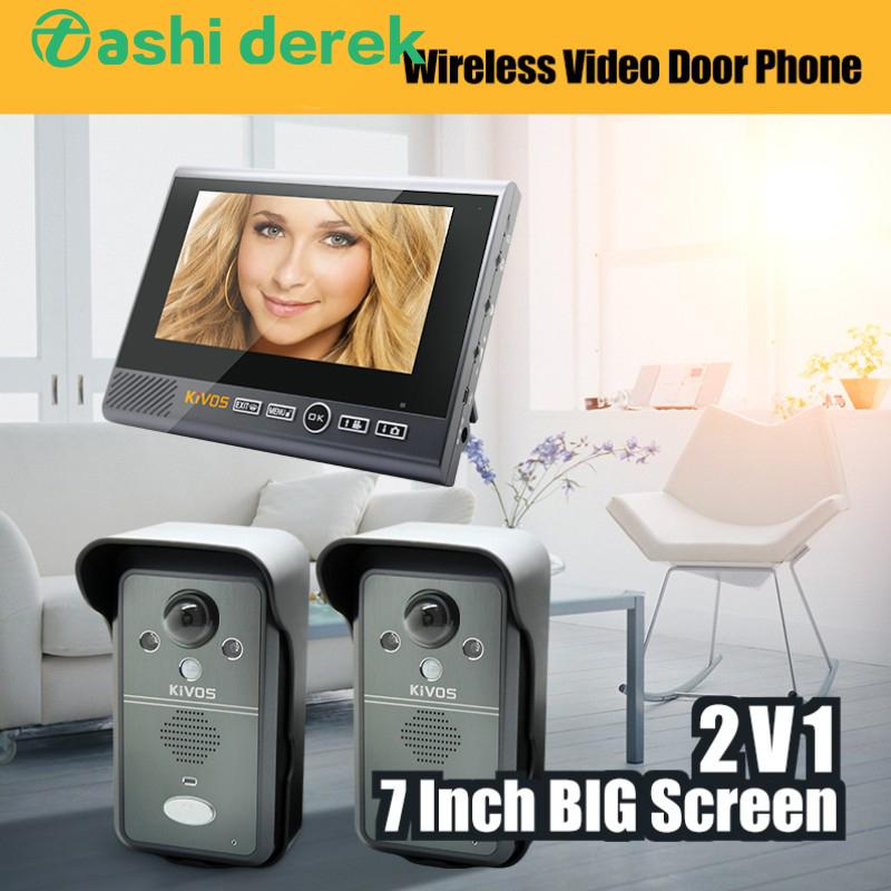 

KDB702 2V1 Video Door Phone Night Vision 7inch Infrared Door Viewer Video Motion Detection Phone System Auto Taking Picture