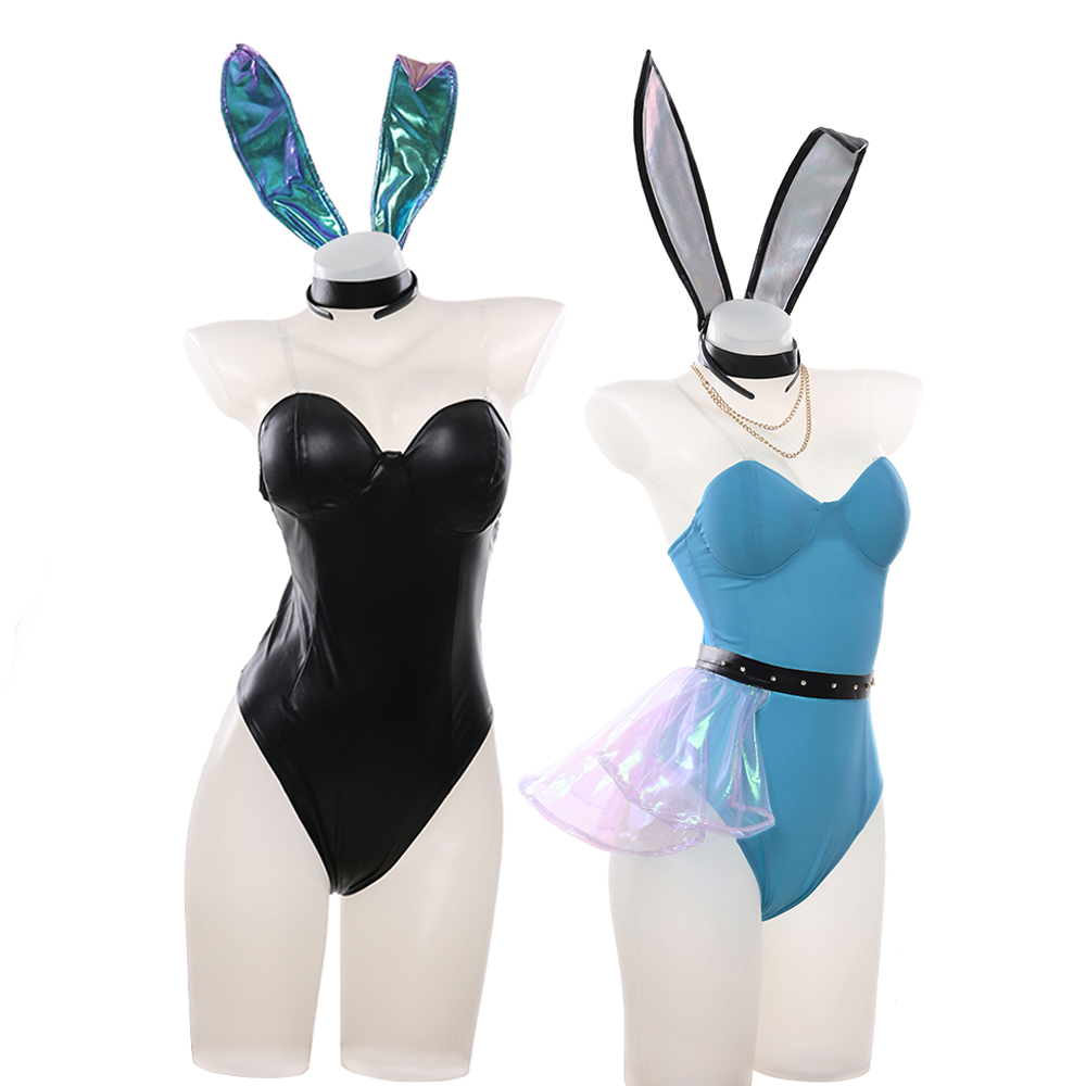 

KDA Seraphine Evelynn Cosplay Anime Costumes Sexy Bunny Girl Swimming suit Costume