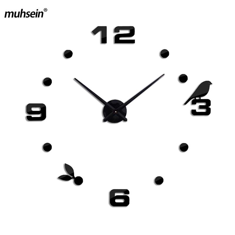 

2020 New Home decoration wall clock big mirror 3D wall clock Modern design large size clocks diy sticker unique gift