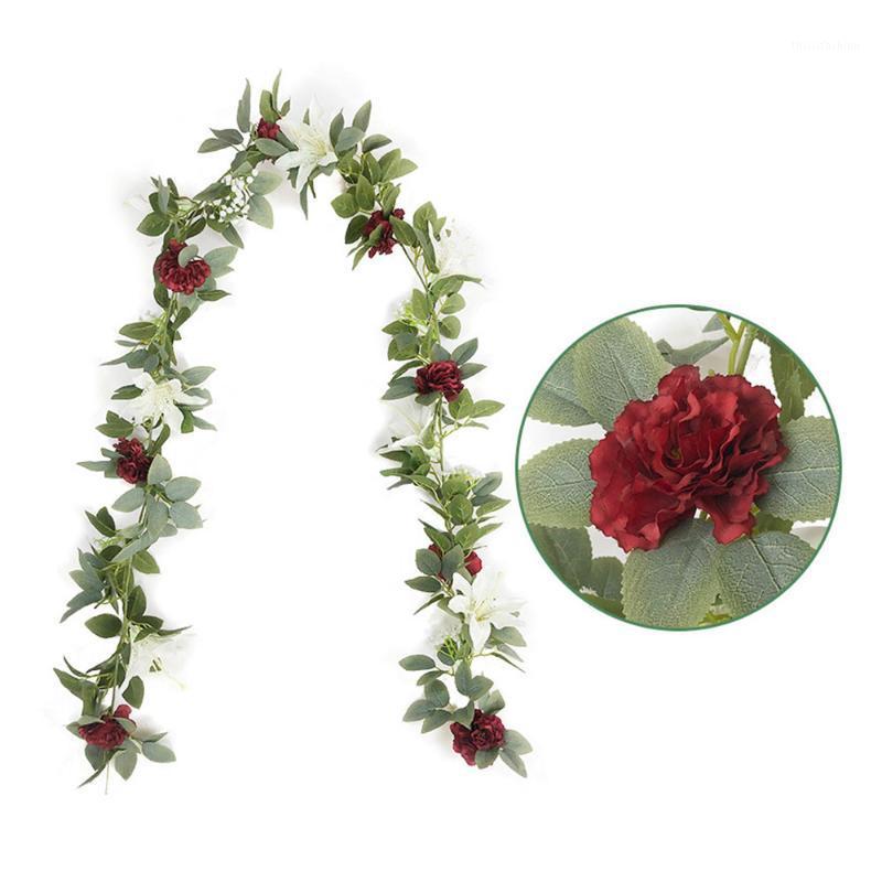 

2020 New Artificial Vine Flower Garland Decorations Hanging Garland for Wedding Arch Arrangement Christmas decor Mar121, As shown