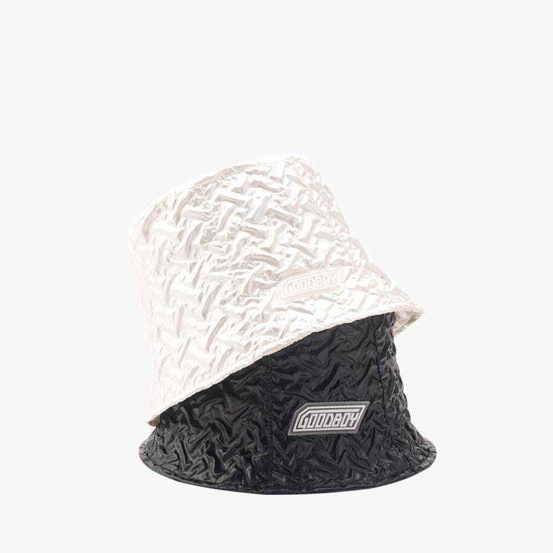 

2020 New Fashion Waterproof Black Bucket Hat Reversible Leather Fishing Cap Unisex Fisherman Hats Hip Hop Casual Sun Caps, White