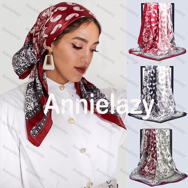

Square Silk Scarf Women 90*90cm Print Hair Neck Hijab Scarf Muslim Female Chiffon Shawl Wrap Head Scarves Muffler Pareo Bandanna