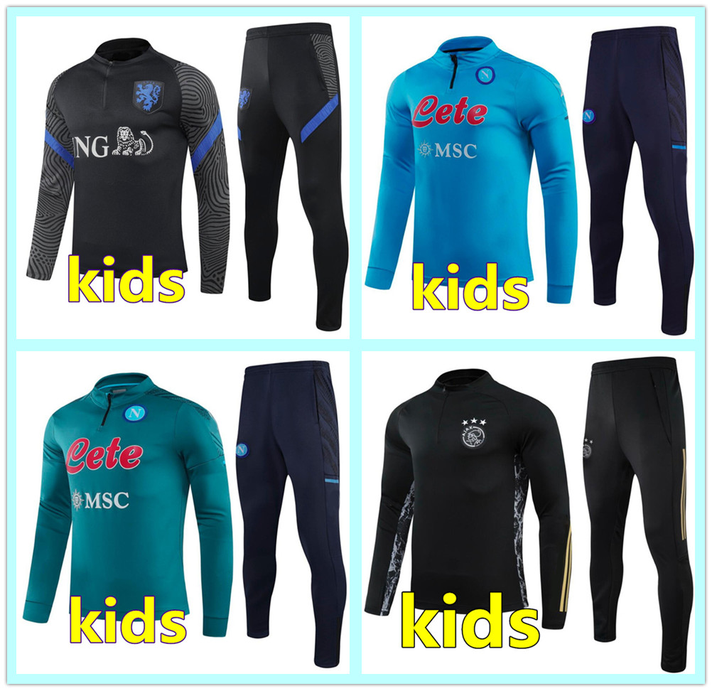 

20 21 Napoli Netherlands kids soccer tracksuit football training suit 2020 2021 kids football tracksuit survetement chandal futbol jogging