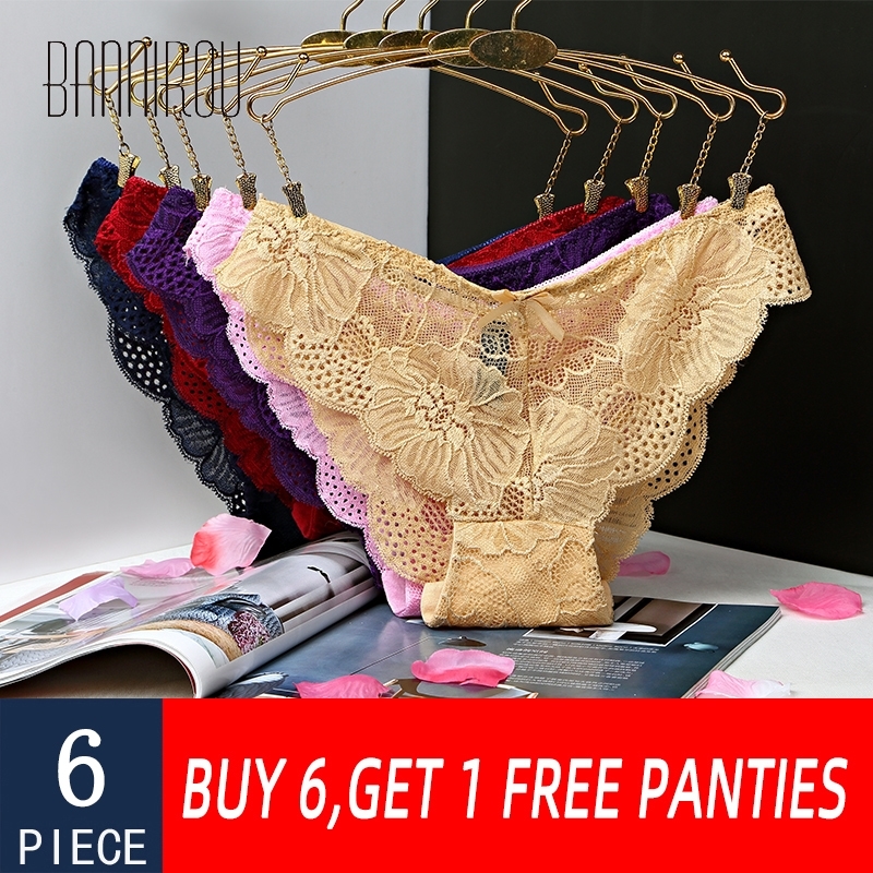 

Underwear For Woman Sexy Lace Briefs Seamless Low-Rise High Quality S-XL Female Panties Sexy Lace Woman Underwear Buy 6 Get 7 Y200425