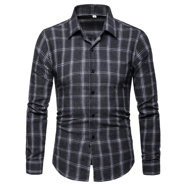

Long Sleeve Shirt Men New Arrival Men' Casual Plaid Shirt for Spring Autumn 2020 Mens Shirts, Black