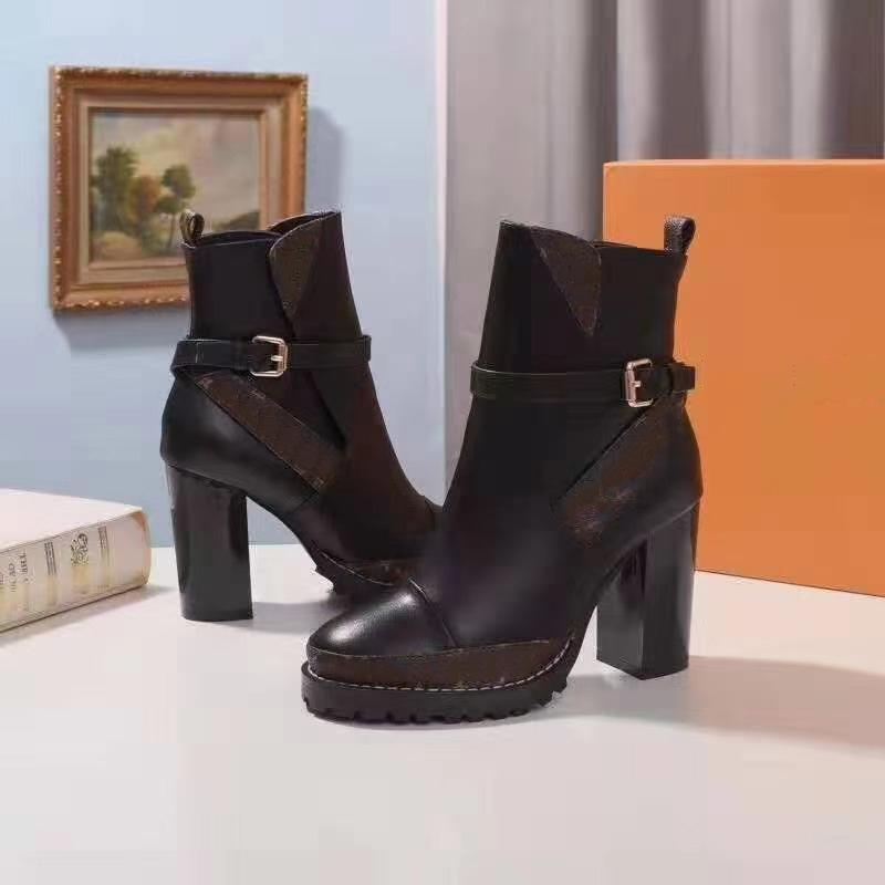 

2021 boots shoes knight fashion ladies heel classic comfortable soft leather material high quality printed fabric wholesale ruler 35-42