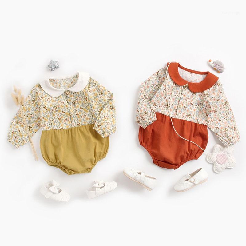 

Infants Rompers Baby Bodysuit Long Sleeve Floral Pattern Romper New 2020 Autumn Winter Girls Baby Girl Clothes Jumpsuit1, Khaki