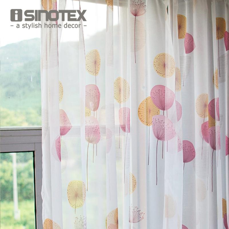 

1PCS/Lot iSINOTEX Window Curtain Sheer Screening Fabric Dandelion Transparent Living Room Tulle Voile Curtains, Hook top
