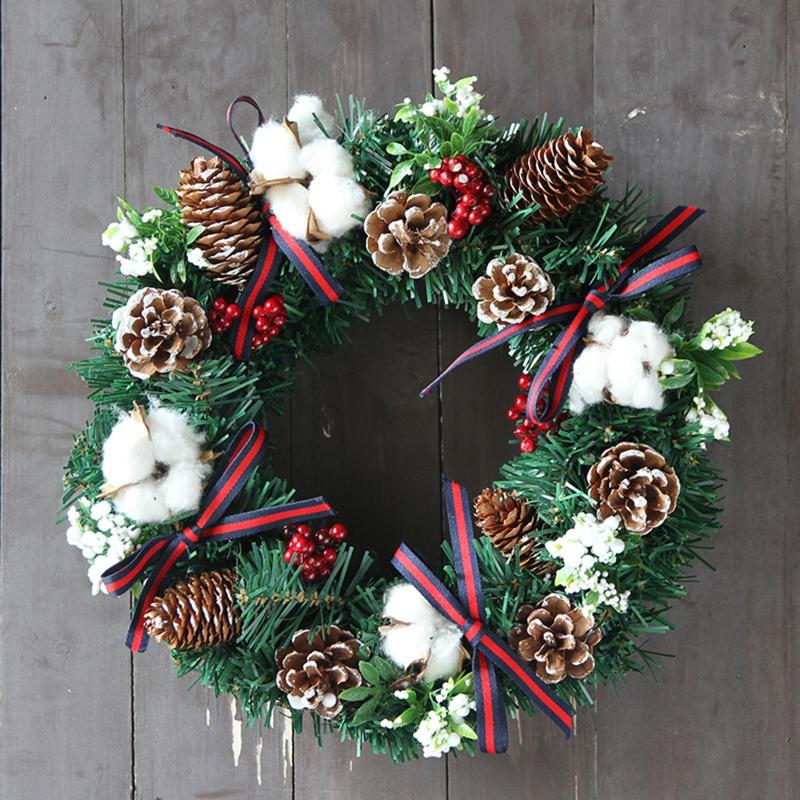 

30cm Christmas Wreath Door Wall Ornament Garland Decoration Christmas Present