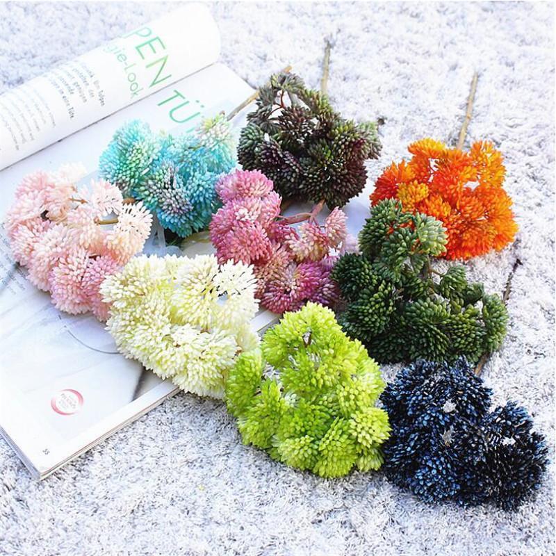 

10P Fake Soft Hydrangea Fruit 8.27" Length Simulation Succulent Greenery for Wedding Home Decorative Artificial Plants1, Light green