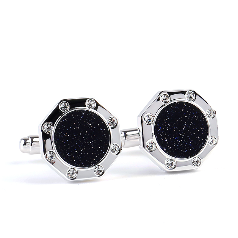 

Men's cufflinks new exquisite starry sky stone inlaid crystal cufflinks shirt cufflinks decorative buttons charm men gift jewelr B1204