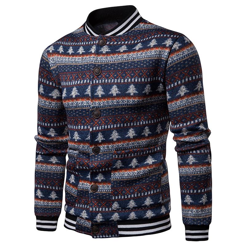 

Autumn and Winter New Sweater Men' Jacket Casual Christmas Tree Stripe Printed Jackets Fashion Jackets Coats 2020, 02