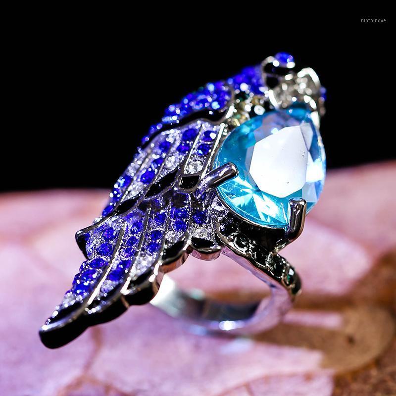 

Fashion Women Cute Parrot Ring Classic Lady Stone Crystal Engagement Ring Jewelry for Female Friend Party Best Gift1