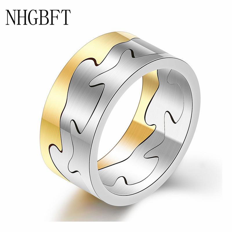 

NHGBFT Mens Stainless Steel ring top quality High Polished Black Gold Color Ring for male Jewelry