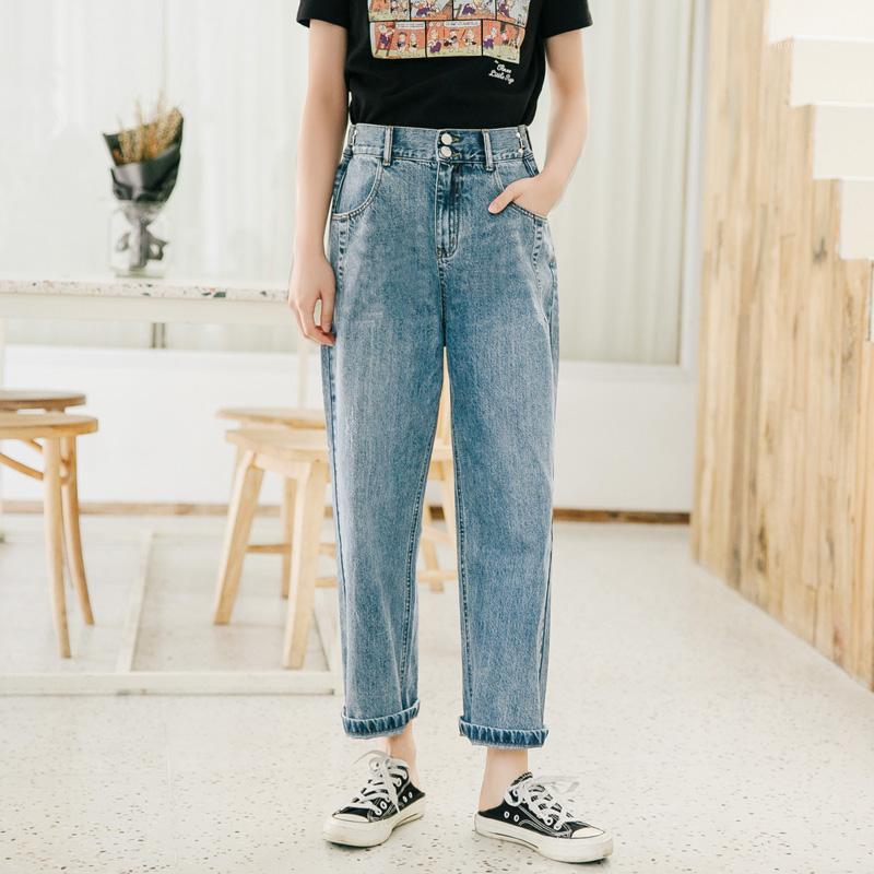 

2020 New Fashion Women Jeans Loose High Waist Boyfriend Harajuku Pants Vintage Jeans Women Jean Korean Harm Pant All-match WJ1331, Blue