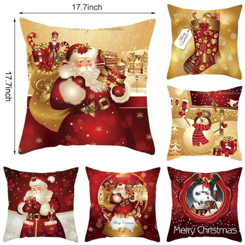 

Christmas Cushion Cover Decorative Sofa Pillow Cover Case Seat Car Home Decor Throw Pillowcase Christmas Decoration For Home, Cushion cover 1