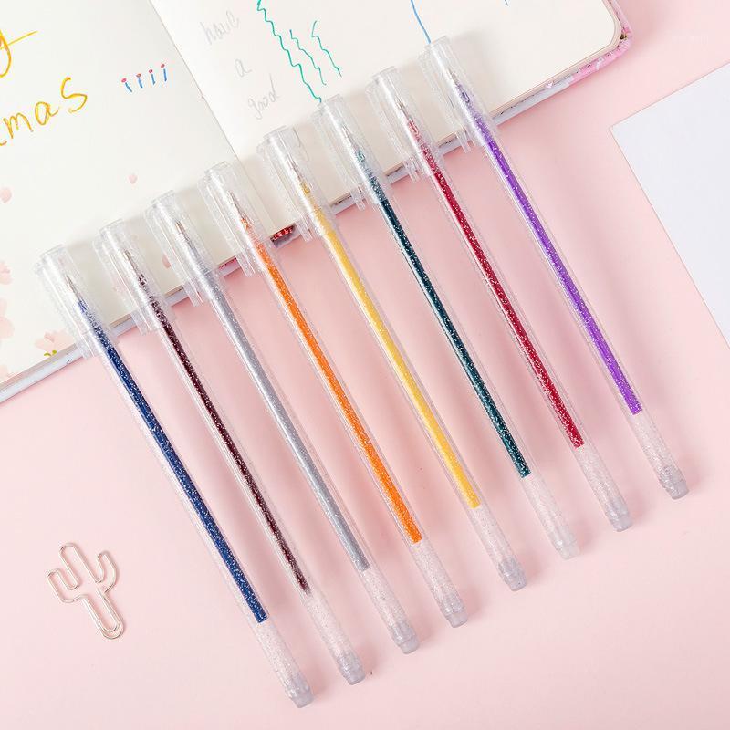 

8 Colors/12 Colors Glitter Gel Pen Cute Colored Drawing Pen Highlighter Marker For Girl Kids Gift DIY School Art Stationery1