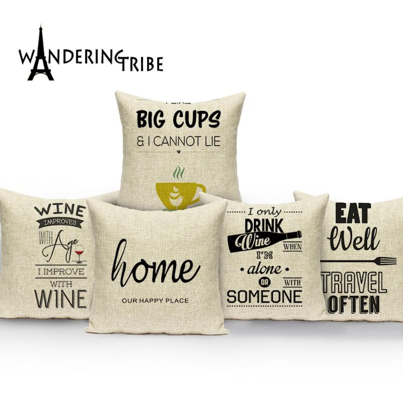

English Alphabet Cushion Cover Colorful Lifestyle Pillow Cover for Sofa Home Kids Room Car Letter Cup Home Decoration Pillowcase, L2164-12