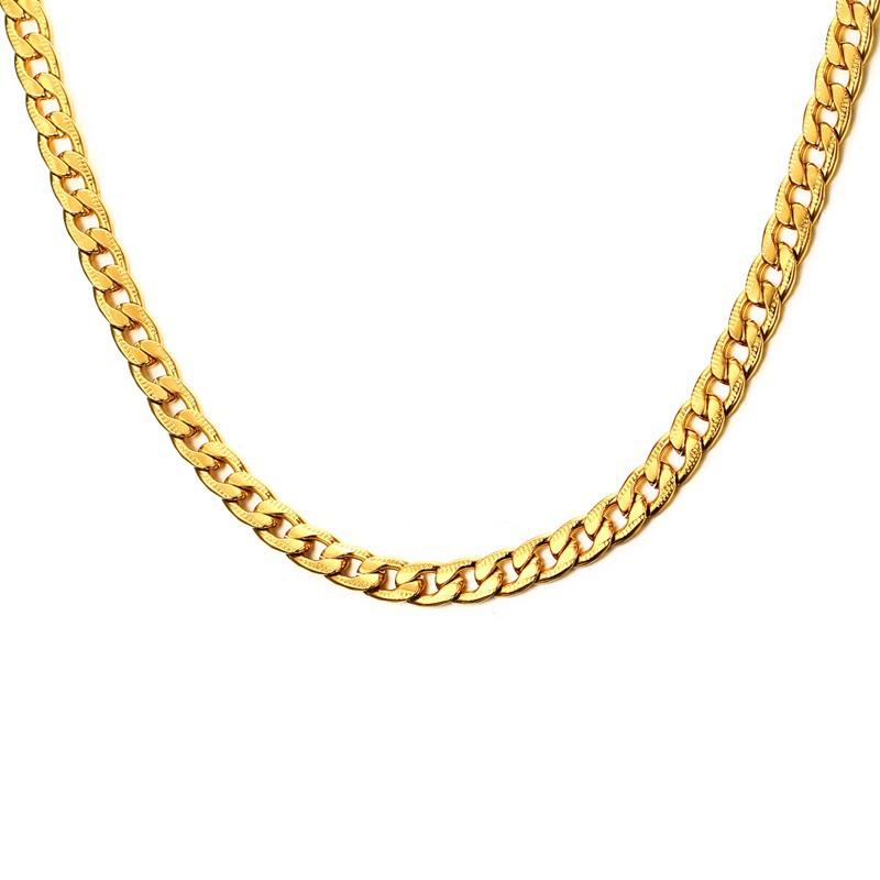 

8MM Cuban Link Chains Necklaces 304 Stainless Steel Gold Color Hip Hop Jewelry 60CM