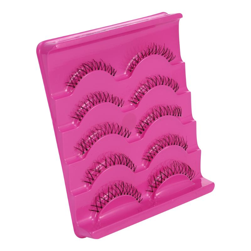 

5 Pairs False Lower Eyelashes Faux 3D Mink Natural Long Cross Eyelashes Lashes Hand Made Strip Eyelash Extension Makeup Tools