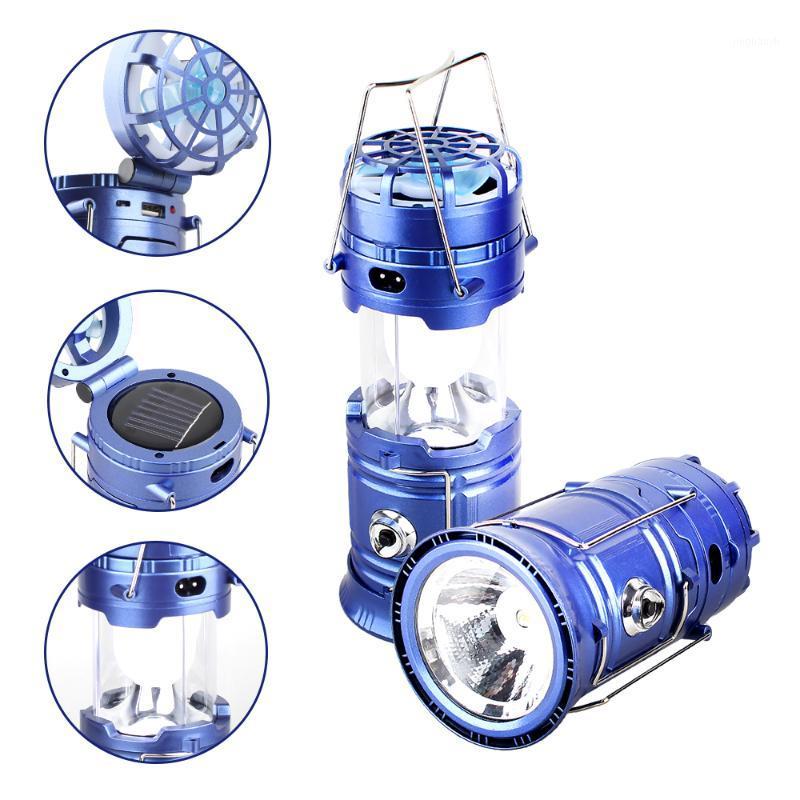 

T-SUNRISE 5W LED Camping Lights Outdoor Tent Camping Lantern Collapsible Solar Flashlights Lamp With Mini Fan Line Rechargeable1