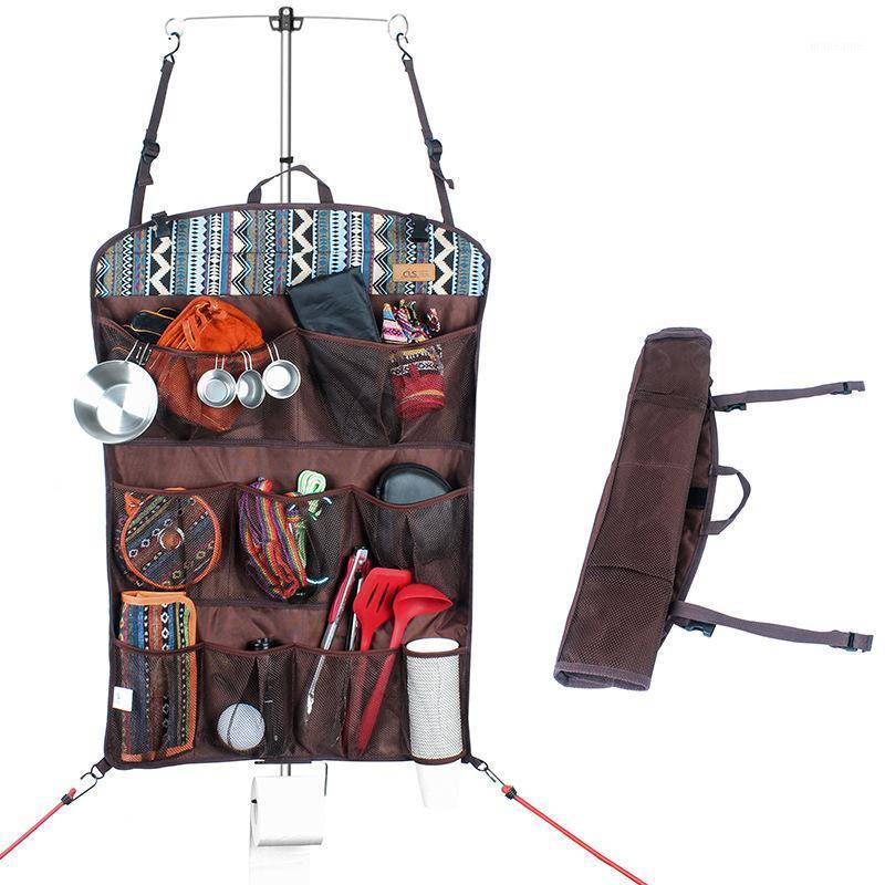 

SAFEBET Picnic Storage Bag Outdoor Camping Net Bag Folding Tent Portable Hanging Pocket Travel Organizer Dropshipping Ethnic1
