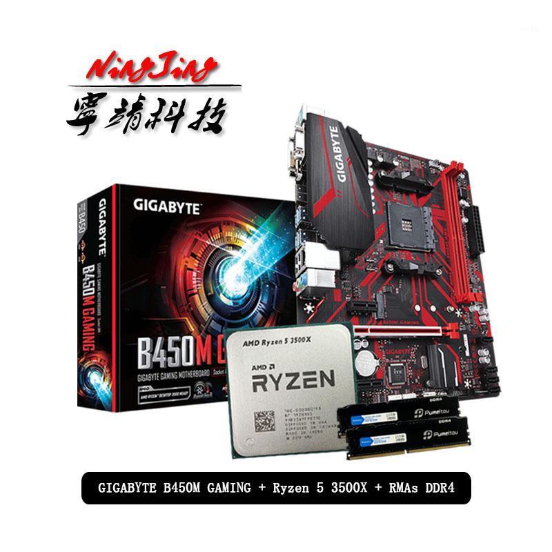 

AMD Ryzen 5 3500X R5 3500X CPU +GIGABYTE GA B450M GAMING Motherboard + Pumeitou DDR4 2666MHz RAMs Suit Socket AM4 Without cooler1