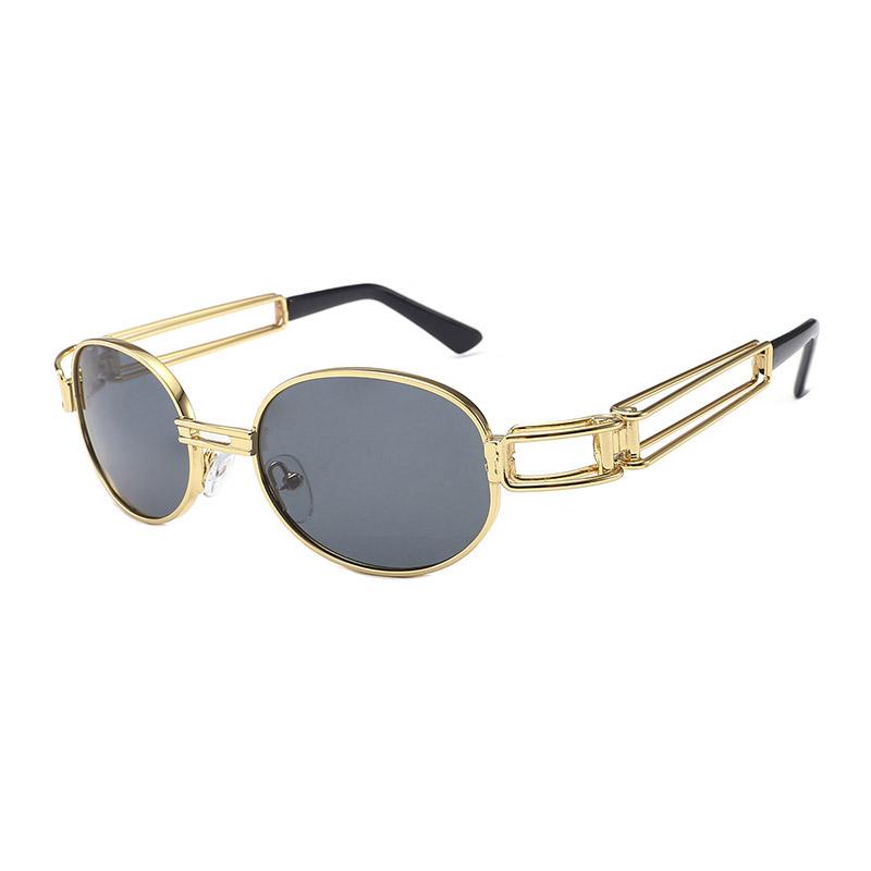 

Fashion Classic Metal Steampunk Sunglasses Women Men Vintage Gold Frame Oval Lenses Sun Glasses Male Driving Eyewear Gift