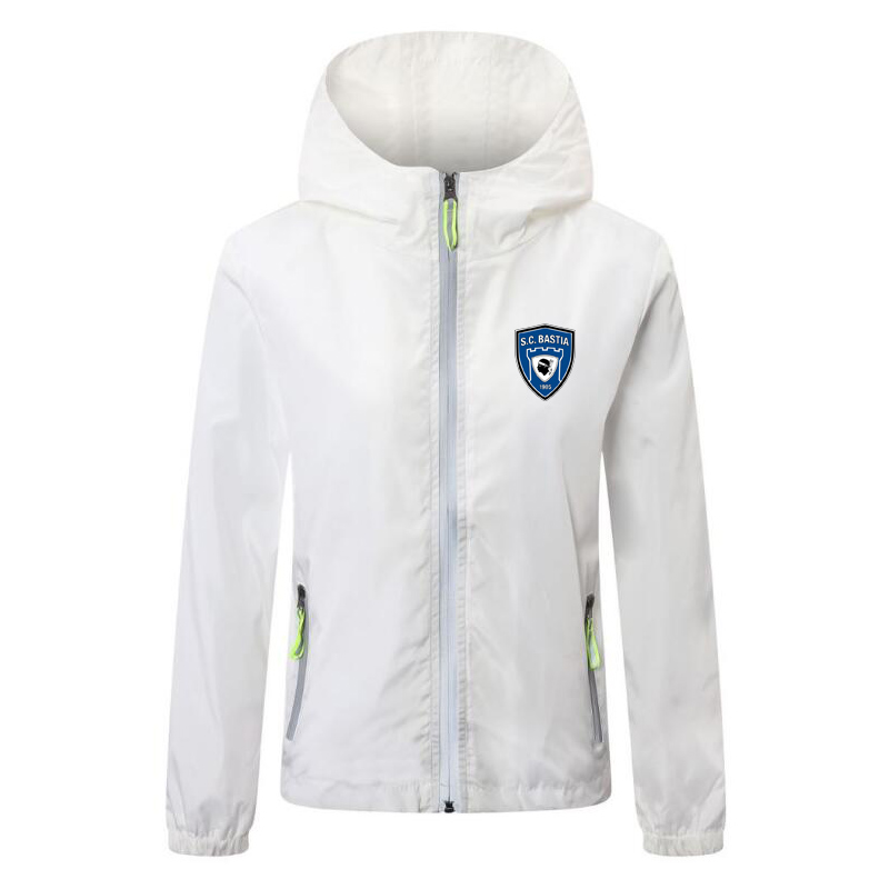 

SC Bastia soccer Windbreaker Jackets Solid Color Windbreaker Zipper Hooded Jacket Luminous Coat sports Casual Hip Hop Men's Jackets4, Black;brown