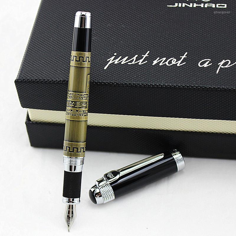

Business Gift Pen Jinhao 189 Chinese Culture "YI YAN JIU DING" Fountain Pen with Gift Box 0.5mm metal Ink Pens1, Red