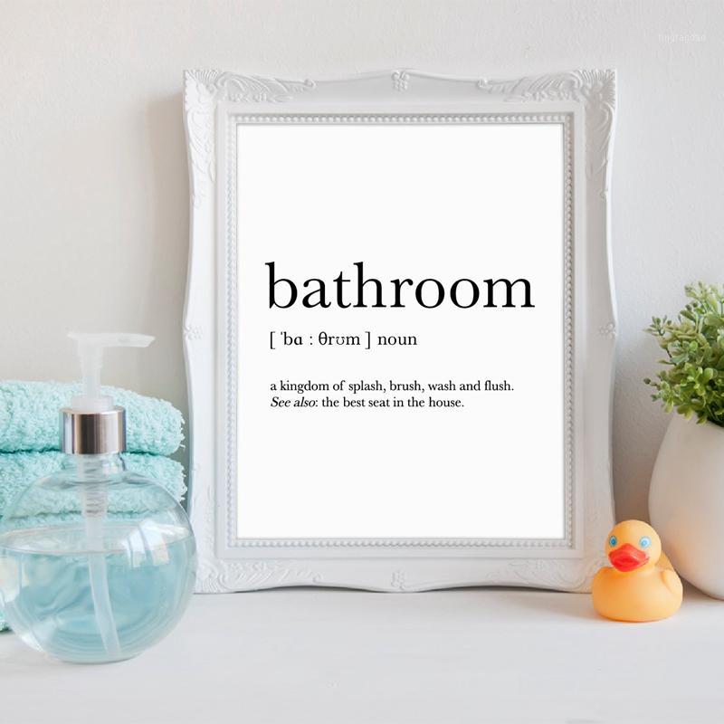 

Paintings Bathroom Signs Wall Art Canvas Posters Prints Funny Definition Quote Painting Black White Picture Home Decor1