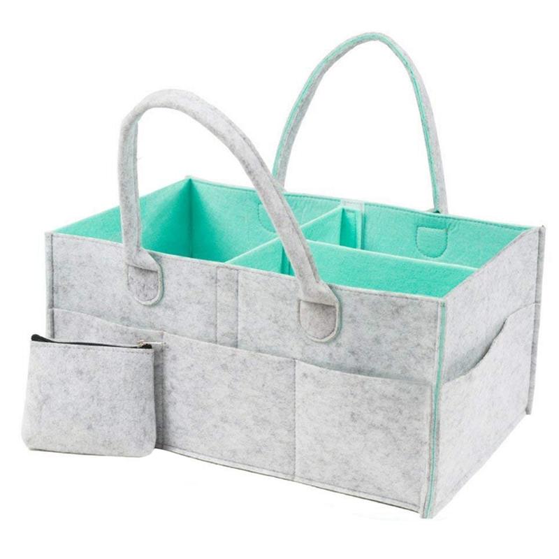 

AFBC Baby Nappy Caddy Organiser Plus Free Purse - Nursery Storage Bin Baby Shower Gift Basket, Newborn Registry, Nursery Organ