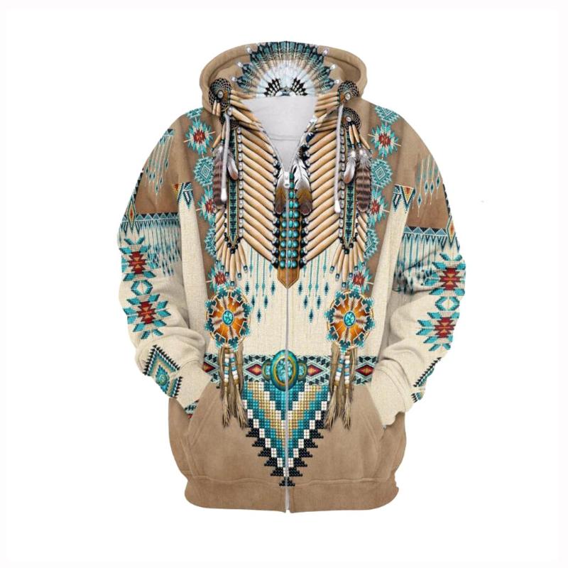 

Men 3D Vintage Ethnic Style Print Hooded Jackets winter Long Sleeve warm coat grey color stylr man clothing large size L5, Gray
