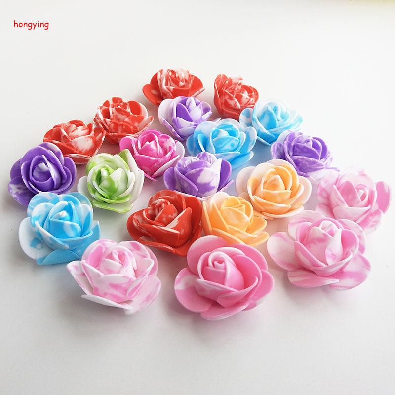 

500 pcs/bag Rose bear flower head 3.5 cm Artificial flowers Wedding flower foam roses heads, Orange