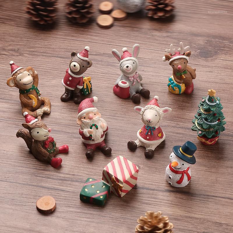 

Small Christmas Animals Groceries mini Ornaments Resin Process Miniaturas Navidad Desk Home Decoration Xmas Gift1