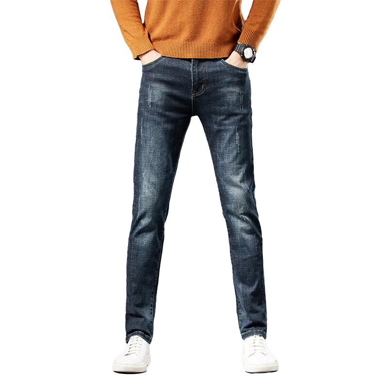 

New fashion slim stretch jeans men's Japanese and Korean fashion classic autumn and winter, Blue