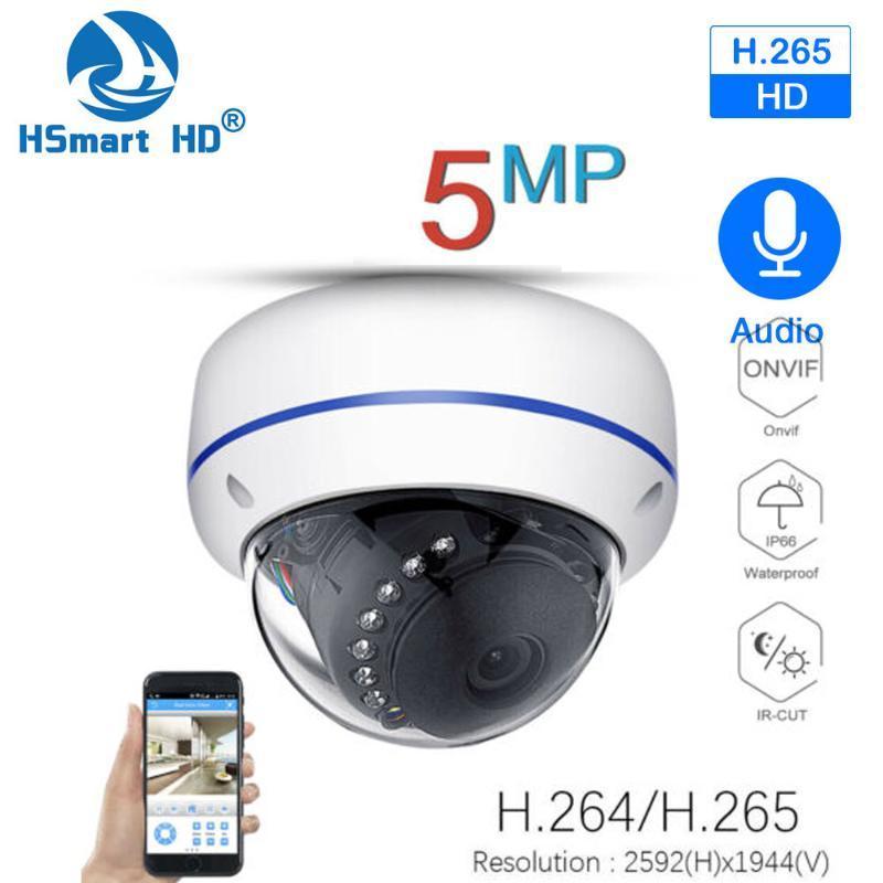 

Super HD 5MP H.265 Surveillance IP POE Camera Audio Microphone Dome Indoor Security Camera Email Push ONVIF P2P For POE NVR1
